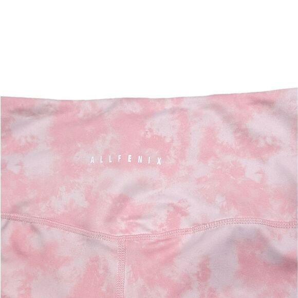 Allfenix Bubblegum Pink Tie Dye High Waisted 7/8 Longline Leggings - Picture 4 of 7